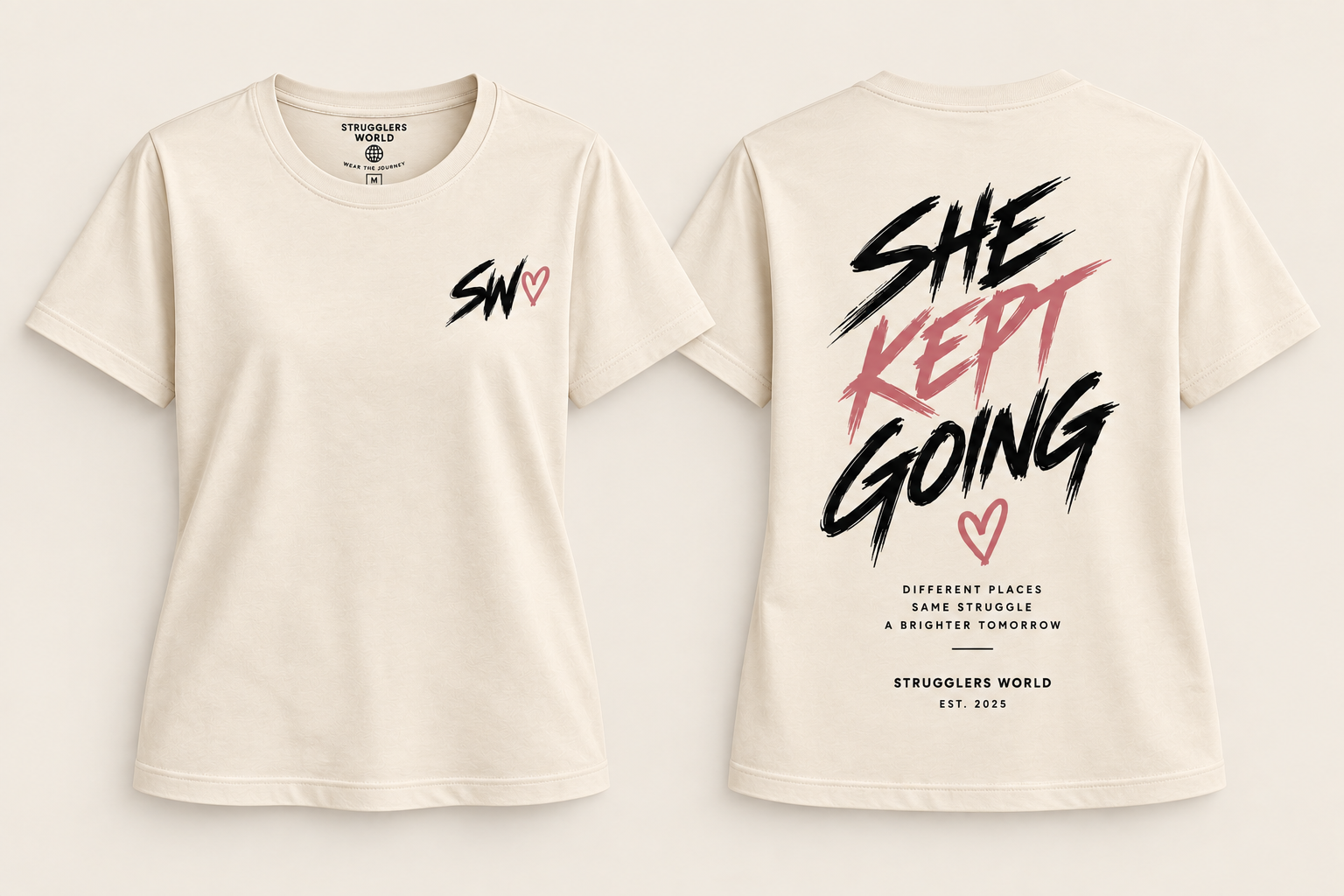 She Kept Going Tee in Cream
